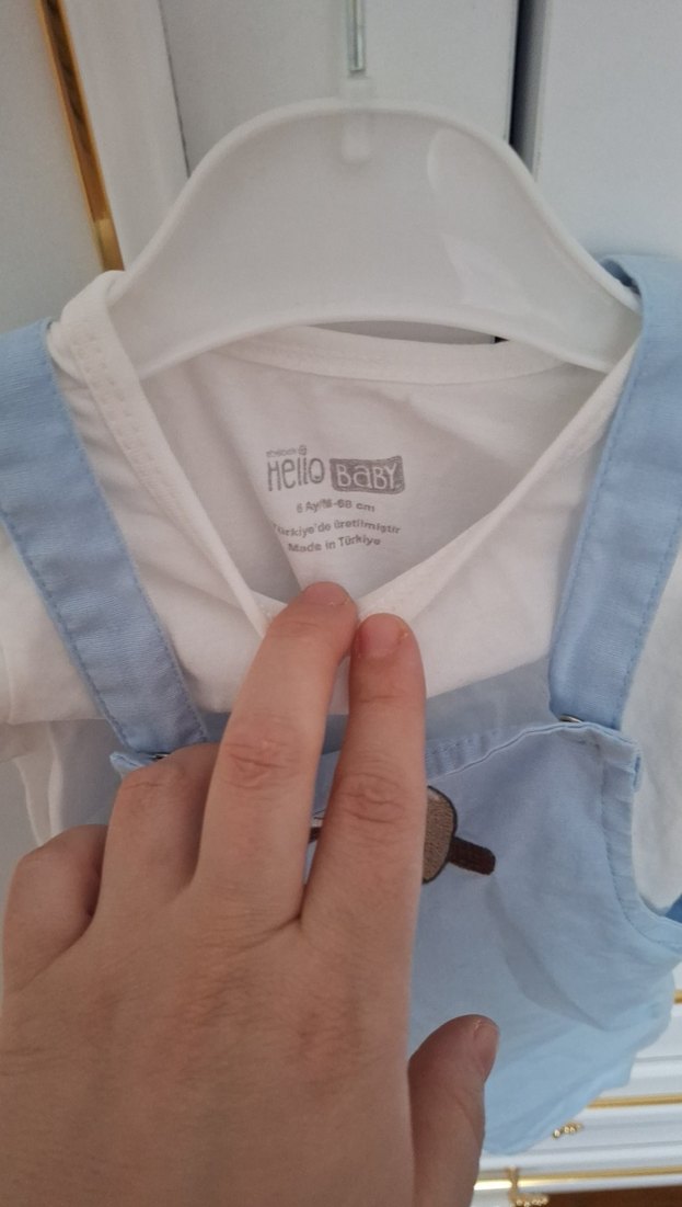 Mavi Kısa Kollu Bebek Hastane Tulumu - Görsel 3