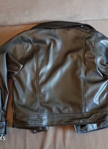 s Beden siyah Renk Suni deri geniş kollu bomber ceket