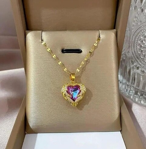 Diğer Çelik Okyanusun Kalbi Kolye Gold