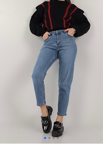 Likralı Mom jean