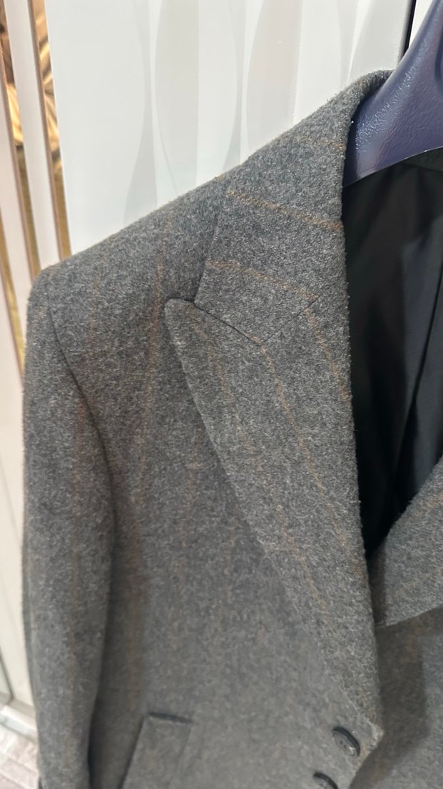 Gri Erkek Normal Kesim Düğmeli Takım Ceket - Görsel 2