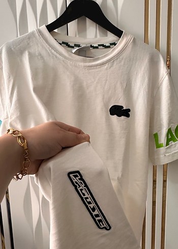 Lacoste Beyaz Pamuklu Oversize Tişört - Görsel 2