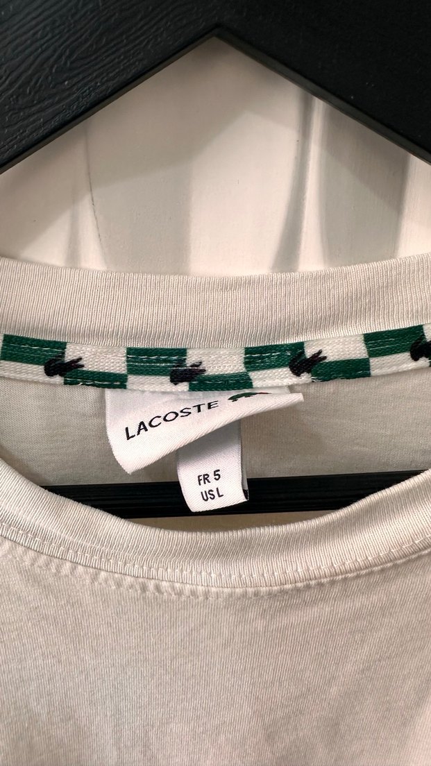 Lacoste Beyaz Pamuklu Oversize Tişört - Görsel 3