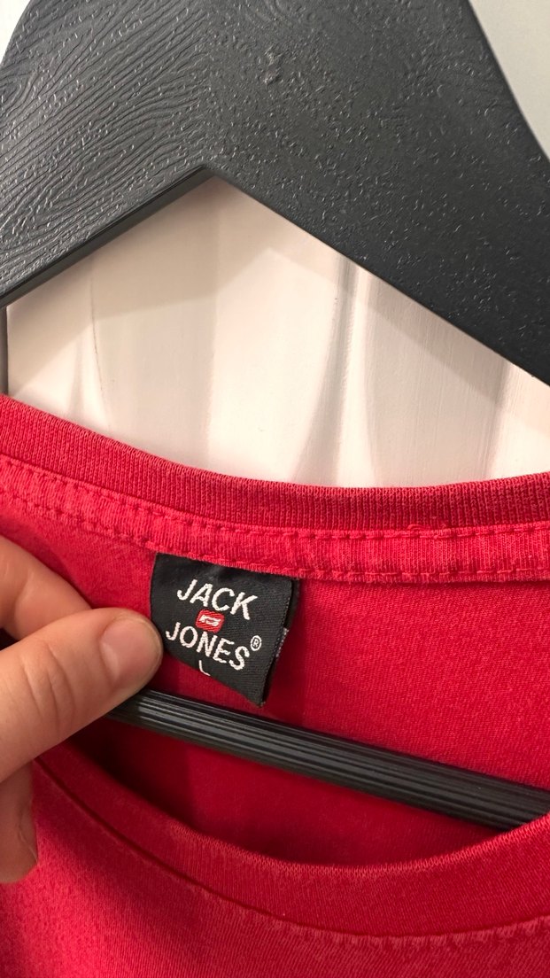 Kırmızı Baskılı Oversize erkek Tişört - Görsel 2