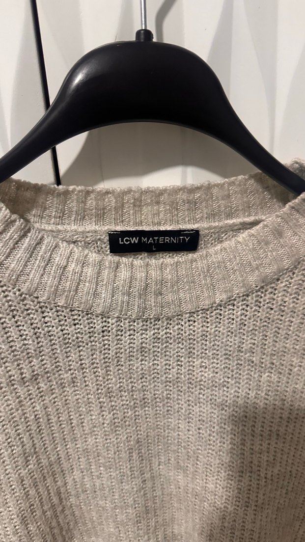 Gri Örgü Kadın Yün Kazak - Görsel 2