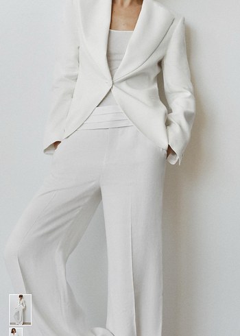 Zara Keten Karisimli Smokin Blazer Zw Collection