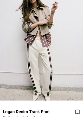Rag & Bone Ekru Cizgili Rahat Denim Pantolon