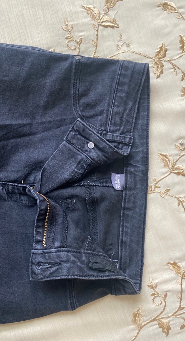 siyah çocuk  Bol Kesim Kot Pantolon - Görsel 2