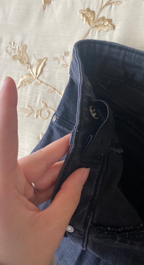 siyah çocuk  Bol Kesim Kot Pantolon - Görsel 4