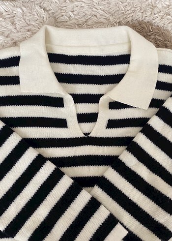 Zebra Desenli Uzun Kollu Triko Kazak - Görsel 2