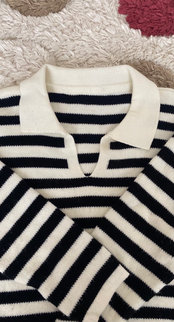 Zebra Desenli Uzun Kollu Triko Kazak - Görsel 2