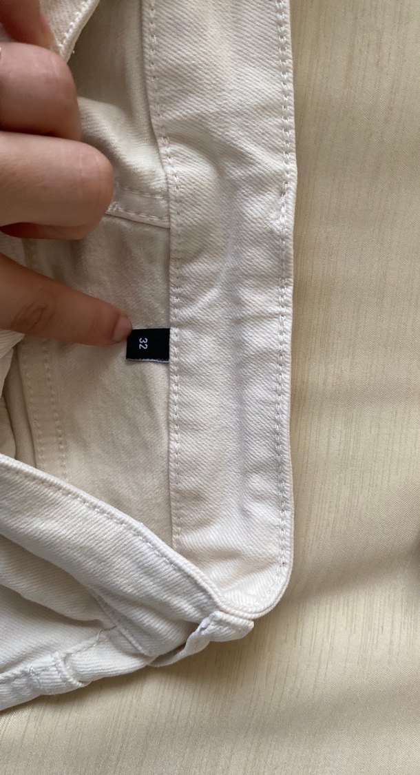 ekru yüksek bel wide leg pantolon - Görsel 3