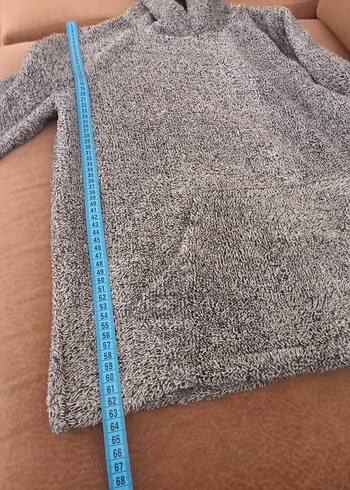 m Beden gri Renk Gri Kapüşonlu unisex peluş sweatshirt