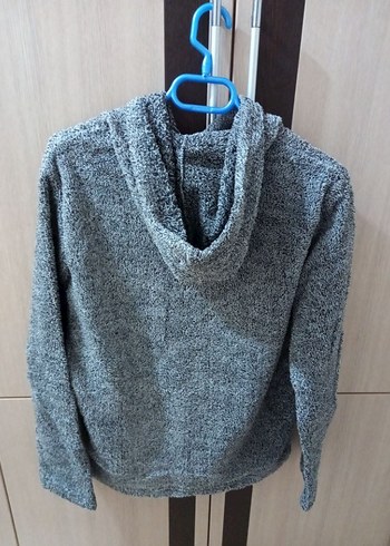 Diğer Gri Kapüşonlu unisex peluş sweatshirt