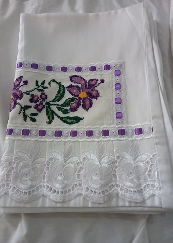 Kanaviçe işlemeli Pike takımı - Görsel 6