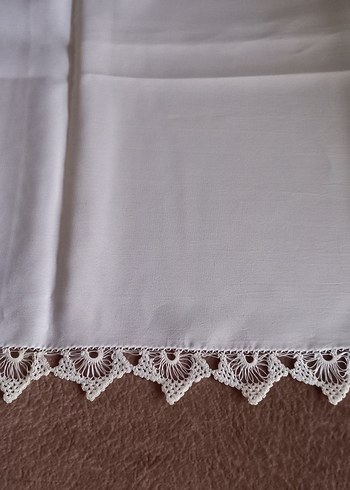 İğne Oyası Beyaz Namaz ve mevlüt örtüsü 2 adet - Görsel 2