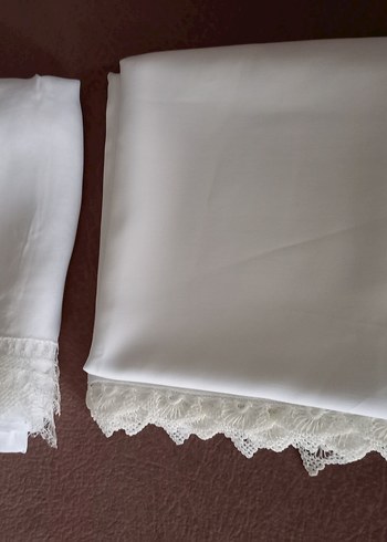 İğne Oyası Beyaz Namaz ve mevlüt örtüsü 2 adet - Görsel 4