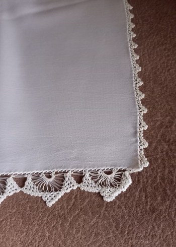 İğne Oyası Beyaz Namaz ve mevlüt örtüsü 2 adet - Görsel 3