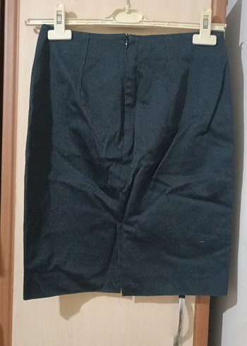 Mango Kadın Siyah Denim Midi Kalem Etek