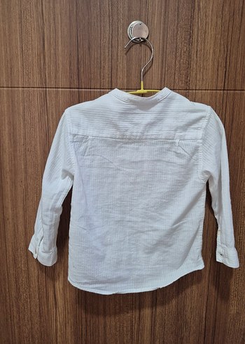 Zara marka Erkek Çocuk Beyaz Keten Gömlek - Görsel 2