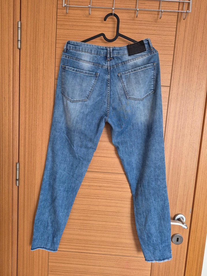 Kadın Mavi Kot Pantolon - Görsel 4