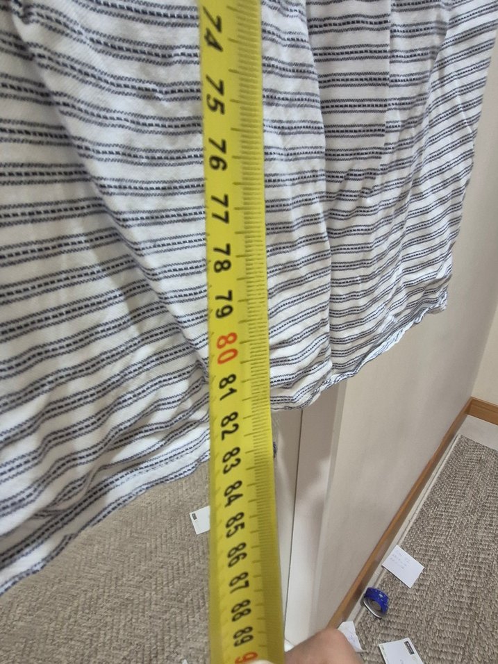 Gri Çizgili Keten  Elbise - Görsel 5