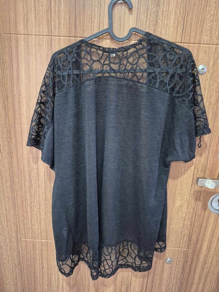 Dantel Detaylı Bohem Siyah Midi Hırka - Görsel 2