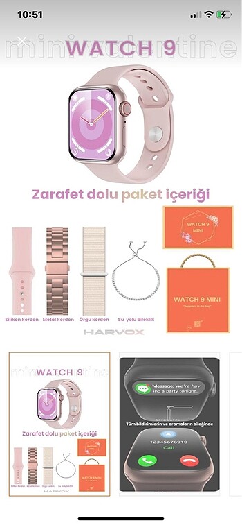 watch 9 mini akıllı saat y2k