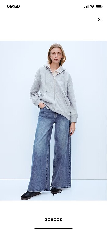 m Beden H&M kapüşonlu fermuarlı hırka sweatshirt