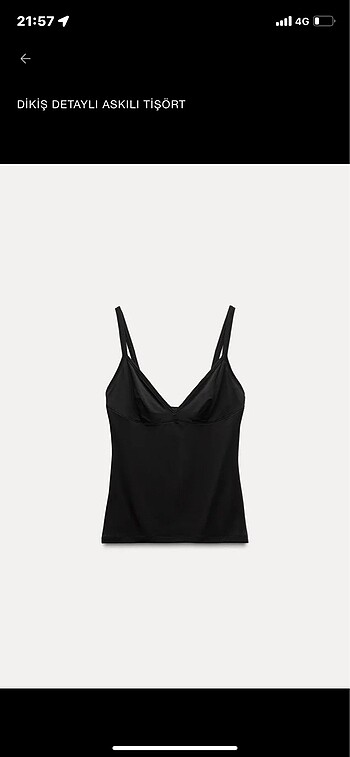 s Beden siyah Renk Zara Askılı Top Bluz