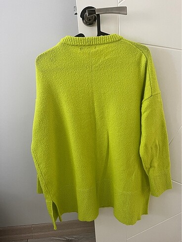 m Beden Mango neon yeşil kazak