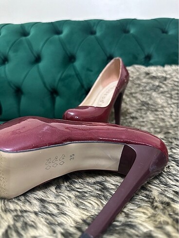 35 Beden bordo Renk Çift platform abiye ayakkabı