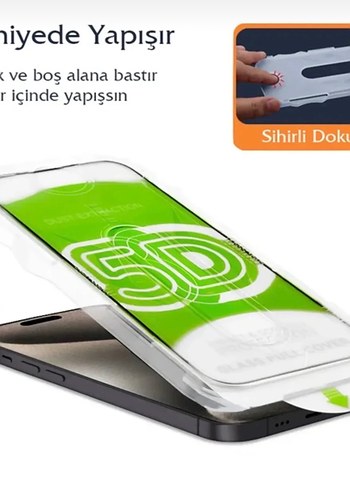 Iphone 15 Pro Max 5D Telefon Ekran Koruyucu - Görsel 3