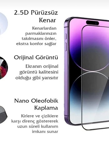 Iphone 15 Pro Max 5D Telefon Ekran Koruyucu - Görsel 2