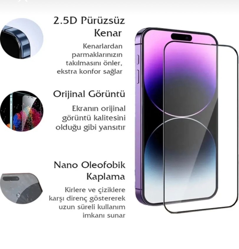 Iphone 15 Pro Max 5D Telefon Ekran Koruyucu - Görsel 2