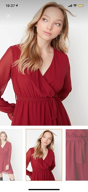 Trendyol & Milla trendyolmilla bordo elbise