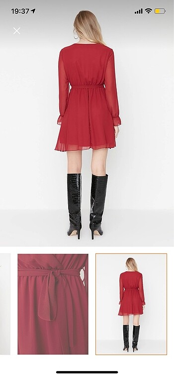 38 Beden trendyolmilla bordo elbise