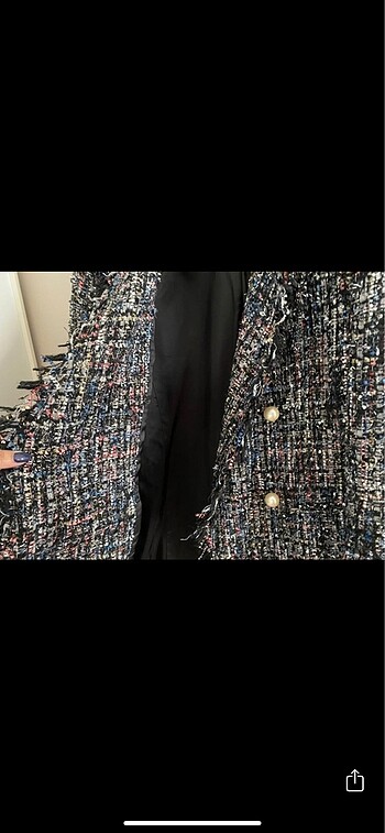 xs Beden çeşitli Renk Zara dokulu blazer tüvit ceket