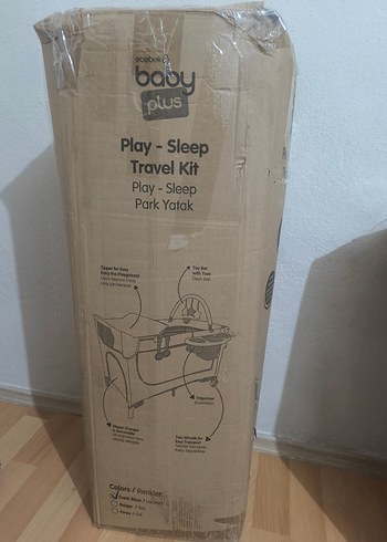 Bej ve Gri Oyun Parkı Yatak Seti az kullanılmış