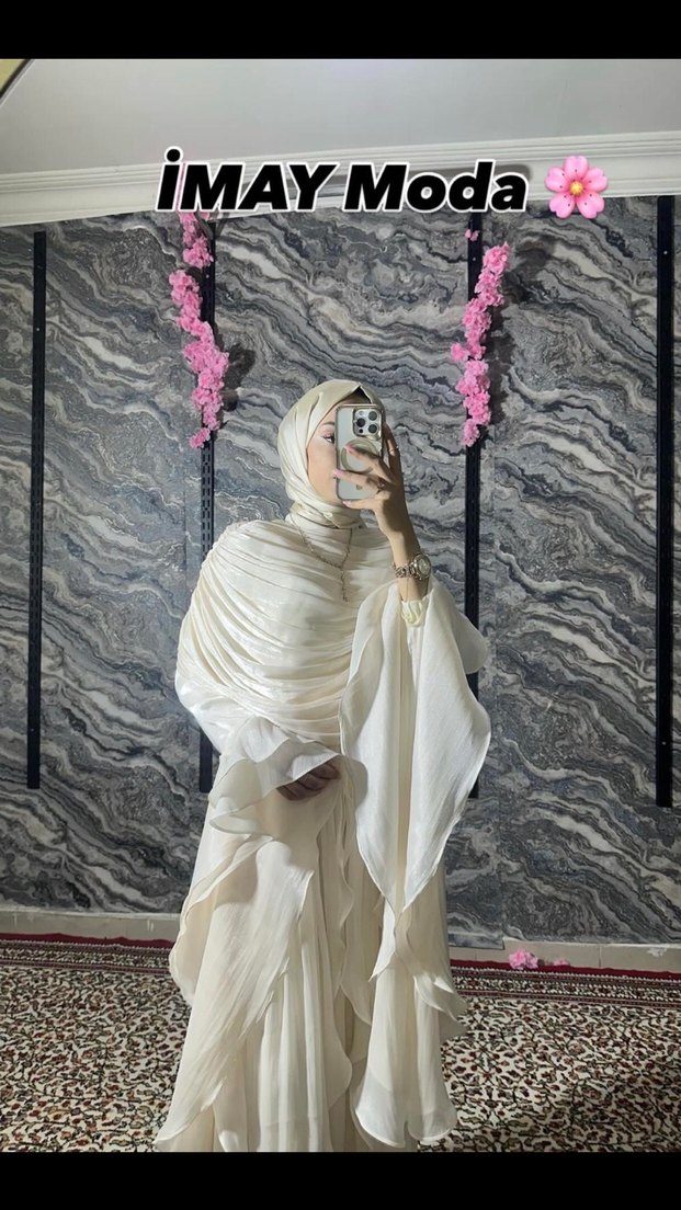 Uzun Beyaz Bohem Salaş Elbise - Görsel 2