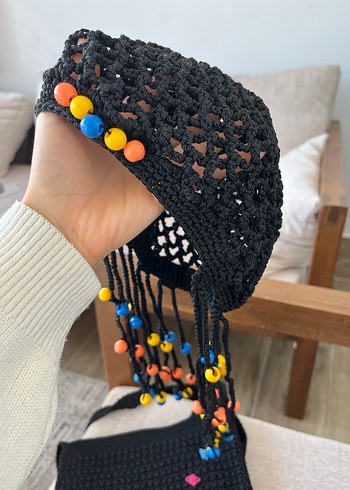  Beden siyah Renk el emeği çanta