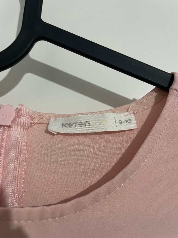 Kız Çocuk Pembe Kolsuz Fırfırlı Elbise 9/10 yaş - Görsel 3