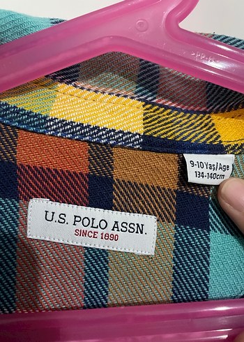 unisex Çocuk Çok Renkli Uzun Kollu Gömlek 9-10 yqş us polo - Görsel 3