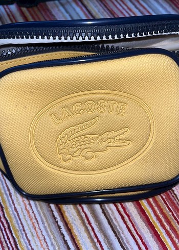 Lacoste sarı bel çantası deri - Görsel 5