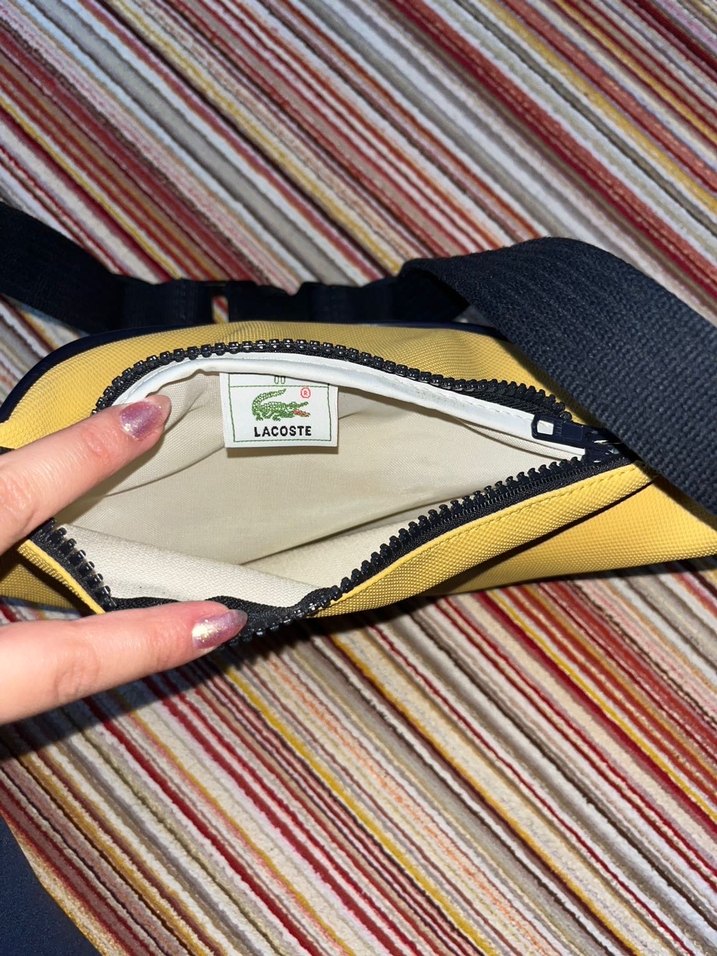 Lacoste sarı bel çantası deri - Görsel 3
