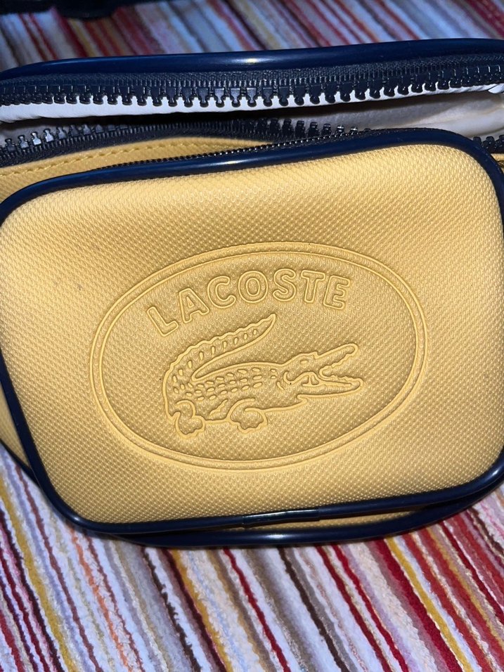 Lacoste sarı bel çantası deri - Görsel 5