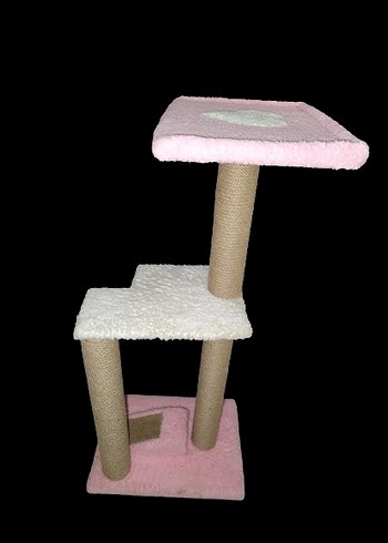 Pembe Kedi Tırmalama ve Oyun alanı 60 cm - Görsel 2
