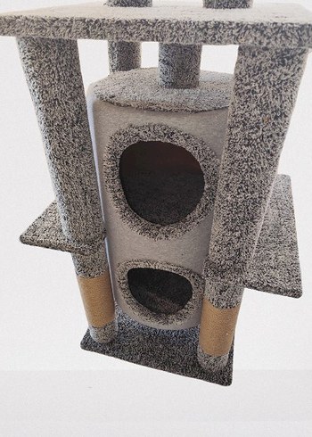 Gri Çok Katlı Kedi Tırmalama ve Oyun Evi - Görsel 9