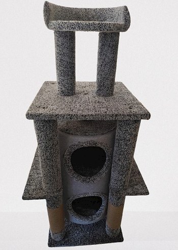 Gri Çok Katlı Kedi Tırmalama ve Oyun Evi - Görsel 8