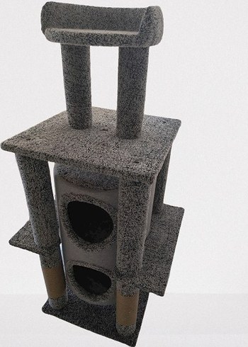 Gri Çok Katlı Kedi Tırmalama ve Oyun Evi - Görsel 5